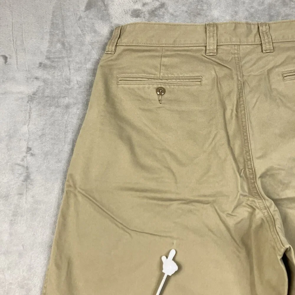 J Crew Chino Pants Men 34x32 Dusty Khaki Cotton Giant Fit Wide Leg Office BJ521